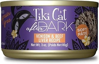 Tiki Cat After Dark Pate Wet Cat Food, Wild Venison & Beef Liver, 3 oz. Cans (12 Count)