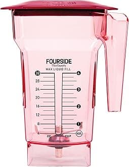75 oz FourSide Commercial Jar - Four-Sided Replacement Blender Jar - Compatible with Most Blendtec Blenders - 32 oz Blending Capacity - Red
