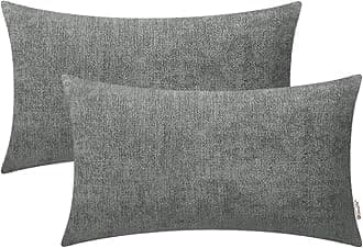BRAWARM Pack of 2, Chenille Soft Throw Pillow Covers, Chenille Cushion Cover Pillowcase Shells, Decorative Couch Pillows for Living Room Car Sofa Chair 30cm x 50cm Neutral Gray