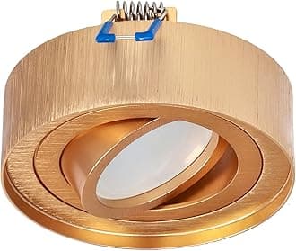 EDO Adjustable Round Recessed Ceiling Spotlight Gold SKAND MINI - Modern Aluminium Compatible GU10 Downlight ø95x30mm- Flush Mount Ceiling Light for Living Room, Kitchen, Hallway, Bedroom, Office