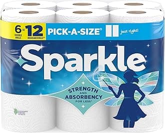 Pick-A-Size Paper Towels, 6 Double Rolls (660 Sheets Total) - Strong 2-Ply Towels for Kitchen Cleanup and Everyday Messes