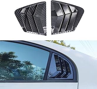 Window Louvers for 8th Gen Honda Civic 2006 2007 2008 2009 2010 2011 Accessories Rear Side Window Louvers Air Vent Shades Panel Cover Exterior Decoration Accessories（Rear Side Carbon Fiber）