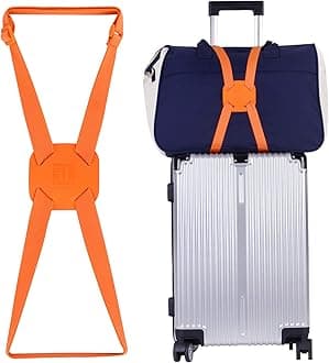 Luggage Straps Bag Bungees for Add a Bag Easy to Travel Suitcase Elastic Strap Belt (Orange, M-Orange)