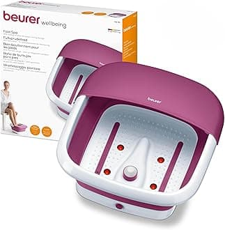 Beurer FB 30 Foldable Foot Spa – Collapsible Heated Foot Bath with Bubble & Vibration Massage, 3 Functions, Pedicure Attachment & Compact Design – Relaxation & Foot Care at Home – German Quality