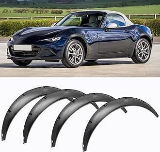 Universal Fender Flares 4PCS Car Fender Body Kit Flexible Wheel Arches Edge Trim Protector PP Material Fender Flares Fits for Mazda MX5,Audi A4 S4(89cm-Carbon fiber pattern)