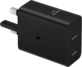 Galaxy Official 50W Duo Super Fast Power Adapter (with USB-C to C Data Cable), Black