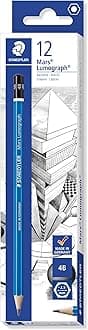 Staedtler Mars Lumograph 4B Graphite Art Drawing Pencil, Medium Soft, Break-Resistant Bonded Lead, 12 Pack, 100-4B