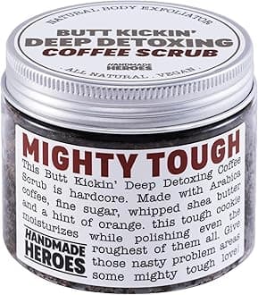 Coffee Scrub Foot & Body Exfoliator Infused with Vitamin E and Orange Peel Natural Exfoliating Sugar Body Scrub for Toning Cellulite Skin Care by Handmade Heroes Body Skincare Stocking Stuffers