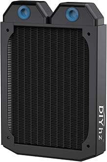 Sponsored Ad - Water Cooling Computer Radiator, 12 Pipe Thick Copper Heat Exchanger Liquid Cooling Radiator G1/4 Thread Heat Row Sink 120mm for CPU PC Laser Water Cool System DC12V Black