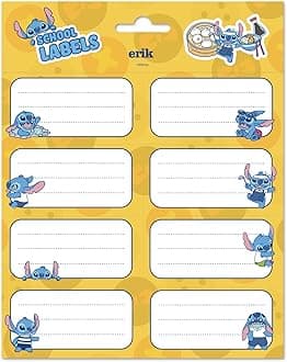 Grupo ErikStitch Gift Tags & Labels - 60 Coloured Stickers, School Name Stickers, Food Labels, Kids Stickers