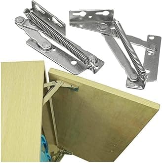 SUPERTOOL 1 Pair Lift Up、Flap Top Hinge， Spring Hinge, Stainless Steel, Heavy Duty, Industry Standard, for Door/Kitchen Cupboard/Cabinet