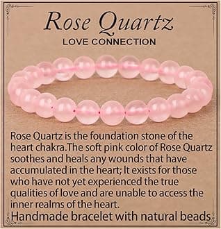 LPBeads Handmade Natural Gemstone Stretch Elastic Bracelet Healing Crystal Round Stone Beads Jewelry Gifts for Women Men