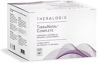 TheraNatal Complete Prenatal Vitamin Supplement - 91-Day Supply - with DHA, Vitamin D3, Folate, Iodine, Choline, Iron, Vitamin B6 & More - NSF Certified - 182 Tablets & 91 Softgels