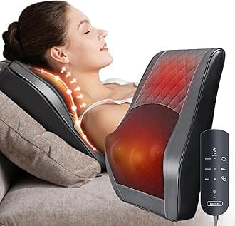 Back and Neck Massager with Heat - 3D Kneading Massage Pillow for Neck, Shoulder, Leg Pain Relief - Gifts for Men, Women, Mom, Dad - Relax at Home, Office, Car - Dark Gray