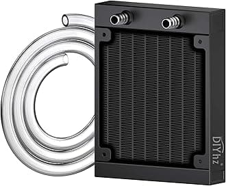 80mm Aluminum CPU PC Water Cooling Radiator, 8 Pipe, DC12V, Black