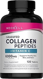 NeoCell Super Collagen with Vitamin C, 120ct Collagen Pills, Non-GMO, Grass Fed, Paleo Friendly, Gluten Free, Collagen Peptides Types 1 & 3 for Hair, Skin, Nails and Joints (Packaging May Vary)