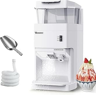 Vtsmax 110V Electric Ice Crusher Shaver, 380W Snow Cone Machine, Thickness Ad...