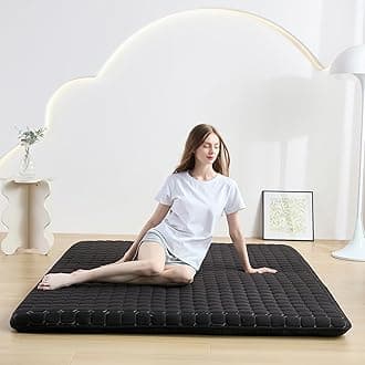 Zelladorra Japanese Floor Mattress Futon Mattress, Anti Slip Floor Futon Mattress Sleeping Mat Foldable Floor Mattress for Camping and Guest