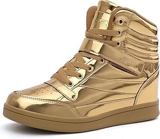 UBFEN Womens High Top Sneakers with Hidden Wedge Heel Ankle Support 2 Inch Height Increase 80s Retro Casual Boots