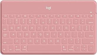 Keys-to-Go Super-Slim and Super-Light Bluetooth Keyboard for iPhone, iPad, Mac and Apple TV, Including iPad Air 5th Gen (2022) - Blush Pink