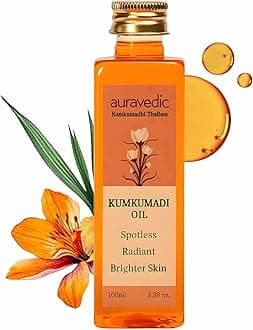 Auravedic Kumkumadi Oil, 100 Ml. Kumkumadi Face oil for Glowing Skin. Kumkumadi Tailam from kerala.