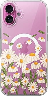LONLI Hue - Magnetic Case for iPhone 16 Plus - [Compatible with Magsafe] - [360° Shock-Absorbent Bumper] - [Cute and Unique Phone Cover for Girls and Women] - Daisy Garden