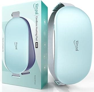 Heating Pad for Period Cramps, Plus-Sized Portable Electric Heating Pad, Menstrual Cordless Heat Belt Back, Belly, Waist Pain Relief, Long-Lasting Battery, Gift for Her Girl Women, Light Blue