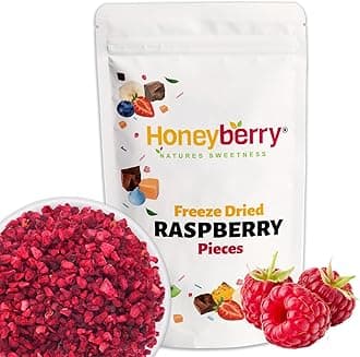 Freeze Dried Raspberry Pieces 1kg - Premium Freeze-Dried Fruit Bits - 100% Natural, No Added Sugar or Preservatives Raw Dry Raspberry Grit for Baking, Cake Decorations, Yogurt, Porridge Oat, Smoothie