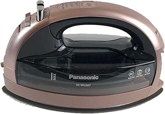 Panasonic Rose Gold 360 Freestyle Cordless Iron NI-WL607 - Portable Steamer for Clothes with Ceramic Charging Base, Vertical Steam Irons, Compact Heavy Duty Press Ironing Machine, 1500 Watts