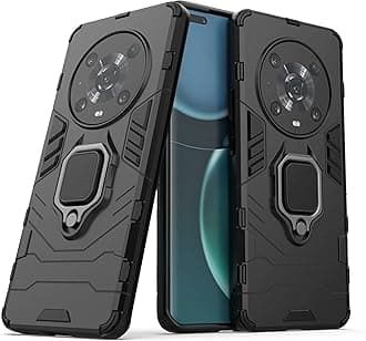 Case for Honor MAGIC 4 PRO,Hybrid Heavy Duty Protection Shockproof Defender Kickstand Armor Case Cover,Black