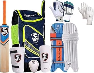 SG Complete Full Cricket Kit with Ezeepak Bag (Without Helmet) Bat Size: Short Handle (Men's Size) l Cricket kit Complete