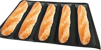 Bluedrop Hot Dog Molds Silicone Bread Forms Non Stick Bakery Trays For Roll Toasting 5 Loaves 12" Sheets