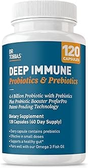 Deep Immune Probiotics & Prebiotics - Dual Action Digestion & Immune Support with PreforPro Prebiotics & Spore Forming Probiotics for Women & Men - 120 Capsules (60 Servings)