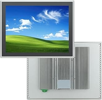 15 inch Capacitive Multi-Touchscreen Industrial Embedded Win-10 PC Monitor, IP65 Screen with 10 Points Touch Display, i5+RAM 8G+256G SSD, Integrated Phoenix2pin, HD-MI-Out & USB Ports
