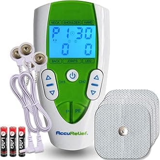 Dual Channel TENS Unit Pain Relief System, Provides Pain Relief From Back Pain, Neck Pain, And Other Body Pains, Clinical Strength OTC Approved