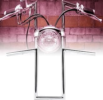 Chrome 12" Rise Z-Bar Sportster Handlebar with Indents for Harley 2007-up Sportster XL883 & XL1200 Models, 2006-2017 FXDB & 1996-2005 Dyna FXDWG, Some Yamaha Virago XV, Honda Models