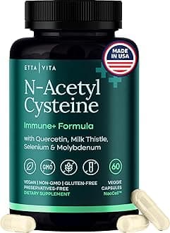 Vegan Liver Detox & Cleanse - NAC Supplement N-Acetyl Cysteine 600mg with Quercetin, Milk Thistle, Molybdenum & Selenium, N-Acetyl-Cysteine Capsules for Immune Support | Diet Kits & Systems