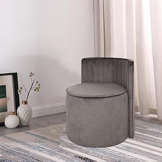 ROUNDHILL FURNITURE Ottoman Pouffes Sitting Mudda with Backrest for Home Décor Living Room - Grey