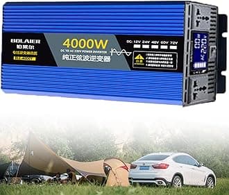 2500W 4000W 5000W 6000W 8000W 10000W 12000W Solar Power Inverter Pure Sine Wave Inverter DC 12V 24V 48V 60V 72V to 110V 120V 220V 230V 240V AC Portable Power Bank Voltage Converter Solar Inverter(4000