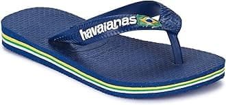 Kids Brasil Logo Flip Flops, Navy Blue, 9 US Unisex Toddler