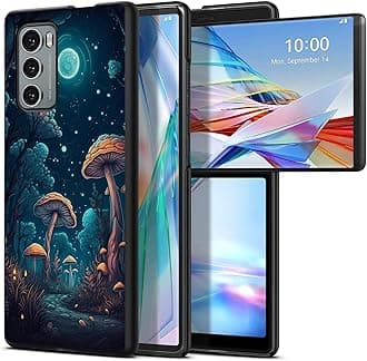 Mushroom Moon Night for LG Wing 5G 6.8" Phone Case, Slim Phone Case for LG Wing (2020), Hard PC Shookproof Wireless Charging Men/Women Cover for LG Wing 5G