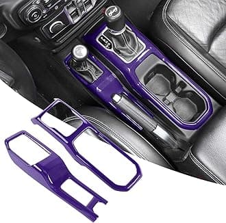 RT-TCZ Center Console Gear Shift Panel Trim Cover 4WD Four Wheel Drive Cup Holder Panel Trim Cover Decoration Interior Accessories for Jeep Wrangler JL JLU & Gladiator JT 2018-2024,Purple