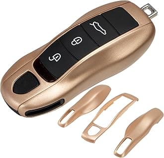 AeroBon 3-Piece Painted Key Cover Key Fob Shell Compatible with Porsche Key Shell Replacement (MK1, Neodyme)