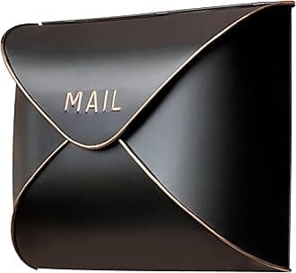 NACH Black Mailbox Wall Mount, 11.5 x 9 x 4.5 inch Wall Mount Mailboxes for Outside, Waterproof Mailboxes for Outside - Envelope Mailbox