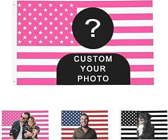 OHORTEB Custom Flag 3x5 Custom pink American Flag with Picture Image Gifts for Indoor Outdoor Decoration (Pink (American), 3X5 FT)