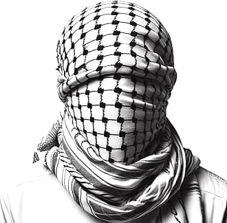 AUTHENTIC PALESTINIAN CRAFTSMANSHIP: FREE SOLDIER Palestinian Handmade 47x47 Inch Keffiyeh for Head and Neck