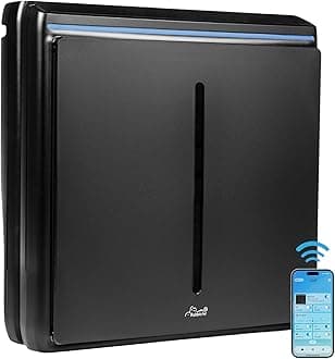 Rabbit Air A3 SPA-1000N Air Purifier HEPA Filter - Ultra Quiet, WiFi-enabled, Wall Mountable HEPA Air Purifiers for Home, Pets, Pet Dander, Smoke, Dust, Odors, VOCs - Asthma & Allergy Filter, Black