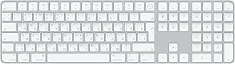Apple Magic Keyboard with Touch ID and Numeric Keypad: Wireless, Bluetooth, Rechargeable. Works with Mac Computers with Apple Silicon; Russian - White Keys