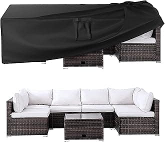 Patio Furniture Covers, Outdoor Furniture Cover Waterproof, General Purpose, Outside Table and Chair Covers, Heavy Duty 600D (102 Inch L x 74 Inch W x 27.5 Inch H)