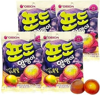 Fruit Peelable Candy - Grape Flavor 67g X 4pack (268g/9.46oz) Jelly Filled Gummies, Gluten Free Individually Wrapped Korean Snacks 한국 과일맛 젤리H Pylori Test Kit at Home,Drugstore